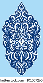 Decorative symmetry ornament. Wicker design elements. Logos, backgrounds for posters, textiles or decor. The Eastern vector.