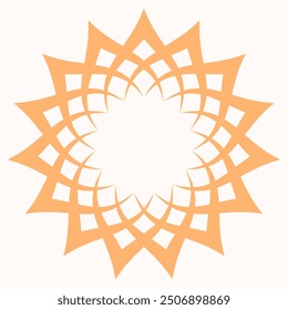 decorative symmetry round diamond pattern in hand drawn style vector