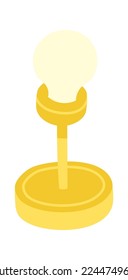 Decorative table lamp flat icon Electric lantern for interior decor. Vector illustration