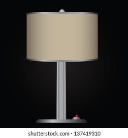 Decorative table lamp with shade. Vector illustration.