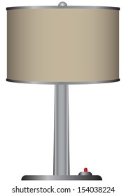 Decorative table lamp with shade. Vector illustration.