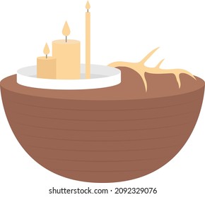 Decorative table semi flat color vector item. Realistic object on white. Scandinavian apartment furniture isolated modern cartoon style illustration for graphic design and animation