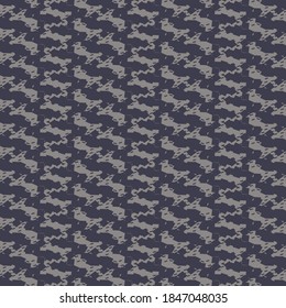 Decorative tapes patterned with oblique stripes and meanders. Abstract knit texture. Graphics in blue shades.