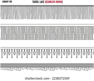 DECORATIVE TASSEL SEAMLESS PATTERN BRUSH IN EDITABLE VECTOR