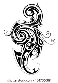 Decorative tattoo shape with floral elements