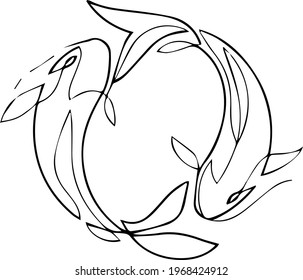 Ilustración decorativa de peces vectores de tatuajes 