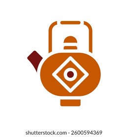 Decorative Tea Kettle Isolated Graphic Illustration