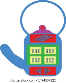 A decorative teapot vector illustration generative art