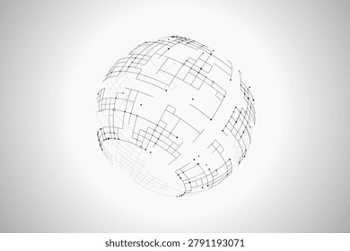 Decorative tech globe illustration for social media posts, creative layouts, and modern visual branding.