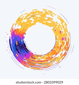 Decorative tech ring segments illustration for branding projects, creative layouts, and modern visual branding.