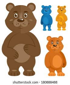Decorative teddy bears icons set isolated vector illustration