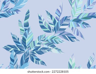 Decorative tee leafage seamless wallpaper vector. Elegant botanical summer t shirt fabric print. Paradise tree branch leaves repeat pattern. Nature elements background.