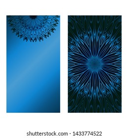 Decorative Template Card with Round Mandala From Floral Elements. Vector Illustration. For Coloring Book, Greeting Card, Invitation. Anti-Stress Therapy Pattern.