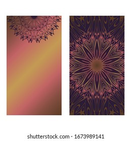 Decorative Template Card mit Round Mandala aus Blumenelementen. Vektorillustration Illustration.  