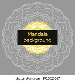 Tarjeta de plantilla decorativa con Mandala redonda a partir de elementos florales. Ilustración vectorial.