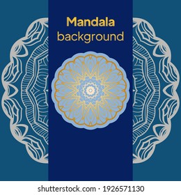 Decorative Template Card with Round Mandala From Floral Elements. Vector Illustration.