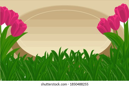 Decorative template with copy space flowers