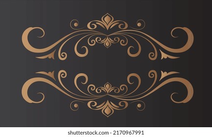 Decorative template elegant retro symmetric