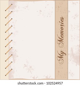 Decorative template frame design for my memories, scrapbook concept, vector illustration