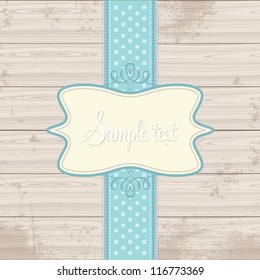 Decorative template frame design for perfect memories on a wooden board pattern, scrapbook concept, vector illustration