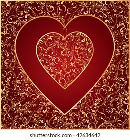Decorative template from ornate elements, illustration