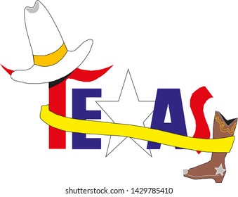 Decorative Texas USA banner symbol vector