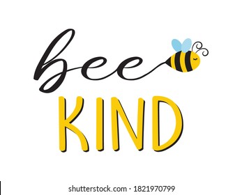 Decorative Text with Cartoon Bee Vector, Fashion and Poster Print Designs