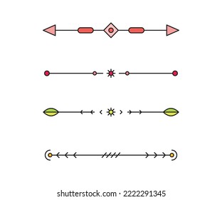 ilustración de separadores y divisores de texto decorativos