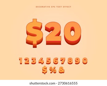 Vector decorativo del efecto del texto de la mezcla roja anaranjada en capas 3D logotipo inicial del alfabeto del número en negrita para la exhibición, impresión, marketing digital, campaña de la compañía