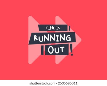Dekorativer Text von Running Out. Isolierte Vektorgrafik