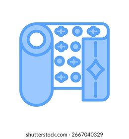 Icono textil decorativo azul Ilustración vectorial
