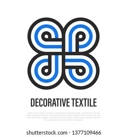 Decorative textile thin line icon. Symbol of fabric. Vector illustration.