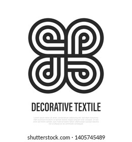 Decorative textile thin line icon. Symbol of fabric. Vector illustration.