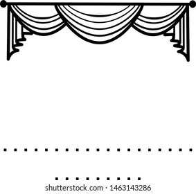 Decorative textiles for the window icon in outline style. Coloring template for modification and customizing  according to a specific tas