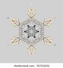 Decorative Texture Background of Mandalas. Ethnic of Lace Snowflakes. Vector illustration. Lacy Fashion Print for Textile. Design for Fabric or Wallpaper. Stylized Flowers. Folk Style.