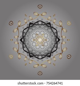 Decorative Texture Background of Mandalas. Lacy Fashion Print for Textile. Stylized Flowers. Vector illustration. Folk Style. Ethnic of Lace Snowflakes. Design for Fabric or Wallpaper.