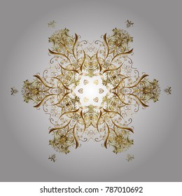 Decorative Texture Background of Mandalas. Lacy Fashion Print for Textile. Vector illustration. Design for Fabric or Wallpaper. Folk Style. Ethnic of Lace Snowflakes. Stylized Flowers.