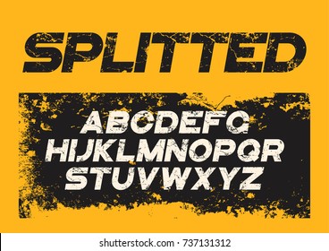 Decorative Textured Bold Font With Grunge Distress Effect. Vector Alphabet Letters, Typeface.