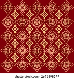 Patrón de Vector de mandala real tailandés decorativo