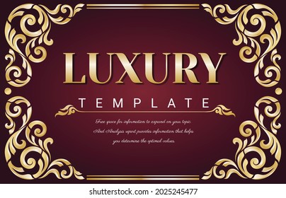 Decorative Thai traditional art frame. Elegant vector element Eastern style, place for text. Golden outline floral border. Lace illustration for invitations and greeting cards