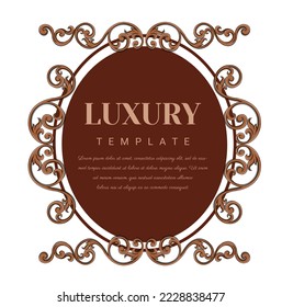 Decorative Thai traditional art frame for invitations, frames, menus, labels and websites, place for text. Lace illustration for invitations and greeting cards.