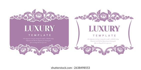 Decorative Thai traditional art frame for invitations, frames, menus, labels and websites. Elegant vector element Eastern style, place for text. Illustration EPS 10
