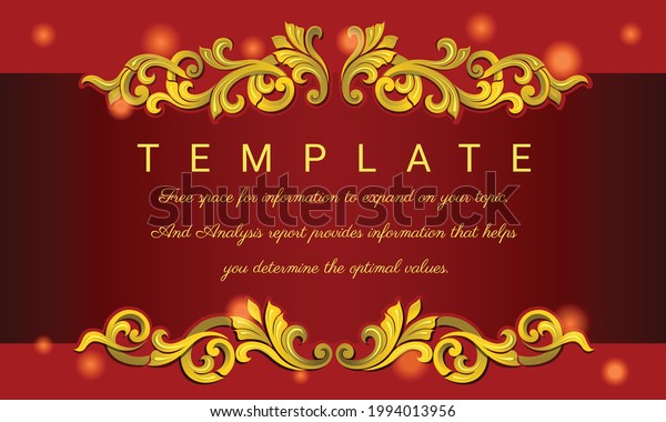 Decorative Thai traditional art frame for
invitations, frames, menus, labels and websites. Elegant vector
element Eastern style, place for
text
