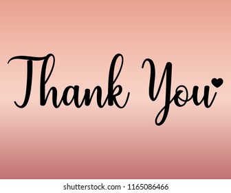 Decorative Thank You Text, Black and Pink Design