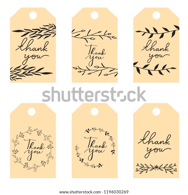 Decorative Thank You Wedding Label のベクター画像素材 ロイヤリティフリー