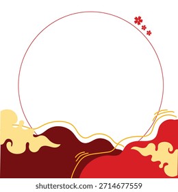 Diseño de marco circular temático decorativo