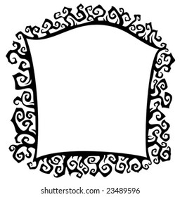 Decorative Thorn Frame, Ornamental Border, Element For Design, Vector Illustration