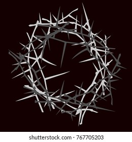 Decorative thorny branches stacked in a circle.