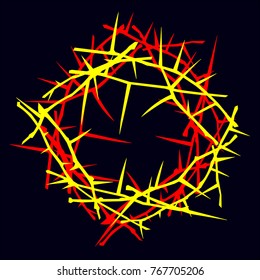 Decorative thorny branches stacked in a circle.