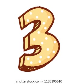 decorative three number font dotted